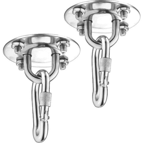 Swivel Hammock Hooks Stainless Steel 180 Degree Swivel Heavy Duty Swing Hangers Hanging Hooks Kit for Concrete Wooden