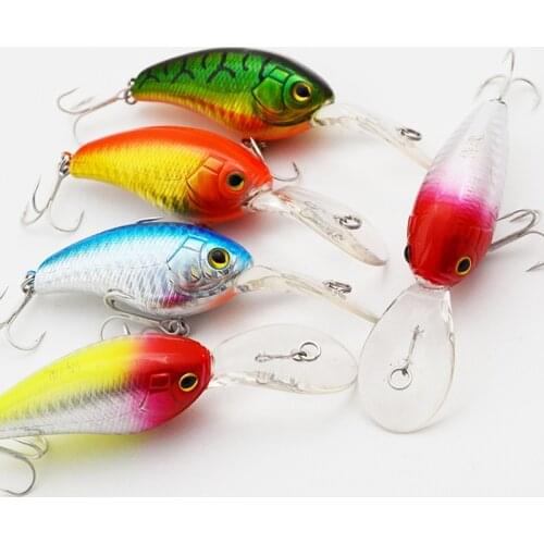 6color 55mm 13.8g Fishing Lures Wobbler Crank Long-tongued Hard Baits Artificial Baits Fishing Tackle Free shiping