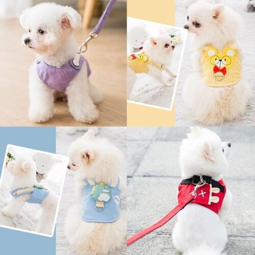 ADjustable Dog Cat Safe Belt Puppy Harness Leash Vest Collar Outdoor Walking Chihuahua Safety Lever Traction Collar Supplies
