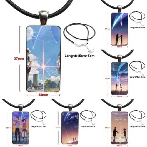 For Unisex Romantic Cartoon Your Name Glass Pendant Galaxy Pendant Necklace Women Stainless Steel Plated Necklaces Jewelry