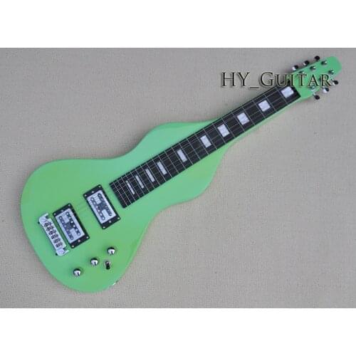 Factory Outlet-6 Strings Mini Green Hawaii Slider Electric Guitar with Rosewood Fretboard,Suitable for Adults,Ch