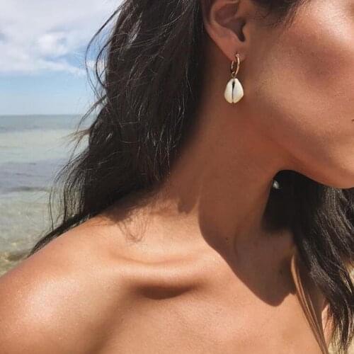 Fashion Shell Alloy Drop Earrings ZA Cute Chic Statement Dangle Earrings for Women Wedding Party Gifts Irregular Jewelry