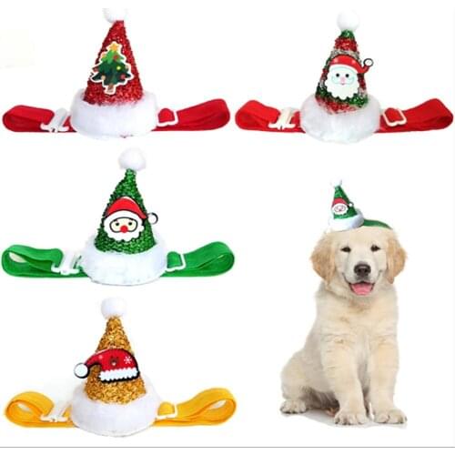 Pet Hat Christmas Cat Dog Winter Warm Plush Cap With Elastic Cord Hat Funny Cute Pet Cosplay DIY Dogs Cats Costume Decor