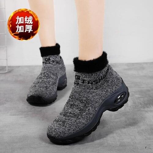 Large Size Winter Warm High-level Womens Running Shoes High Platform Sports Shoes Womens Sport Shoes Ladies Sneakers B-1495