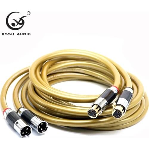 1 pair XSSH OFC Pure Copper Balanced Interface HIFI Jack Cable XLR Female Male Coaxial Audio Extension Cord Cable Line Wire