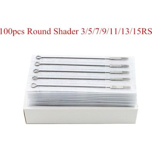 100pcs/box Mixed Lots Disposable Sterilized tattoo needles Round Shader 3RS,5RS,7RS,9RS,11RS,13RS Tattoo Needles