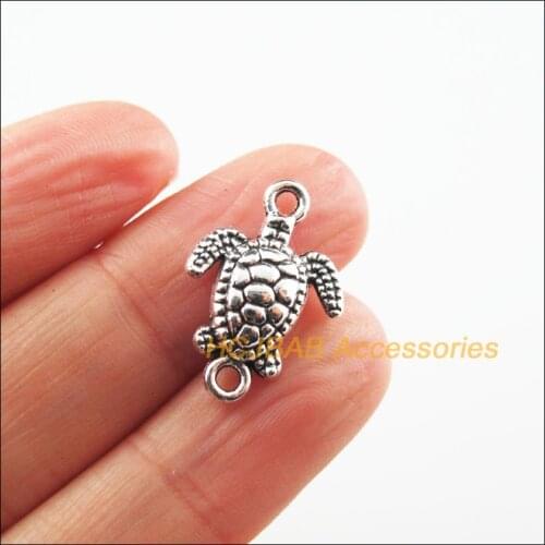 20 New Tortoise Charms Animal Connectors Tibetan Silver Tone 14.5x21mm