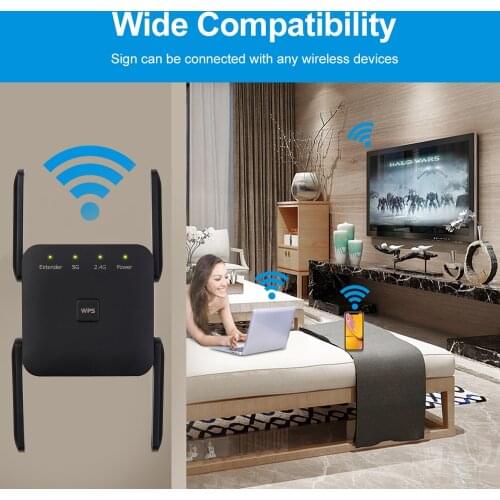 5G WiFi Repeater 1200Mbps Router Wifi Extender 2.4G Wireless Wifi Long Range Booster Wi-Fi Signal Amplifier 5ghz Wi Fi Repiter