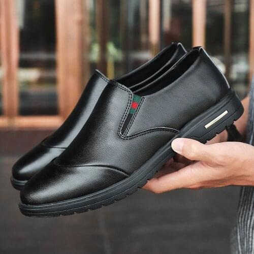Large mens leather shoes business casual mens shoes