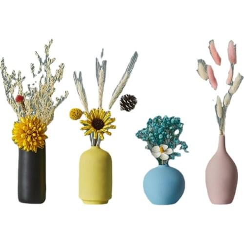 YL Vase Decoration Living Room Flower Arrangement Dried Flower Decoration Nordic Ceramic Home Ornament Light Luxury
