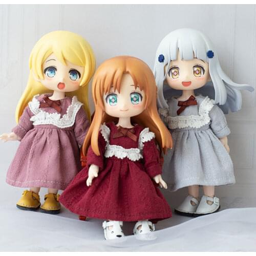 OB11 Baby Dress Retro Lace Dress Jacquard Skirt Molly 1/12 BJD Circle P9 doll clothes