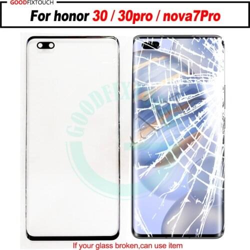 For honor 30 / 30pro nova7Pro Front Glass Touch Screen Top Lens LCD Outer Panel Repair + OCA Glue