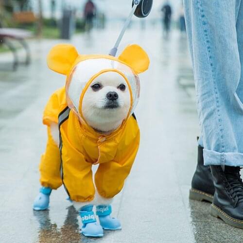 Pet Large Dog Raincoat Outdoor Waterproof Clothes Hooded Jumpsuit Cloak Mesh Breathable For Small Big Dogs Overalls Rain Coat