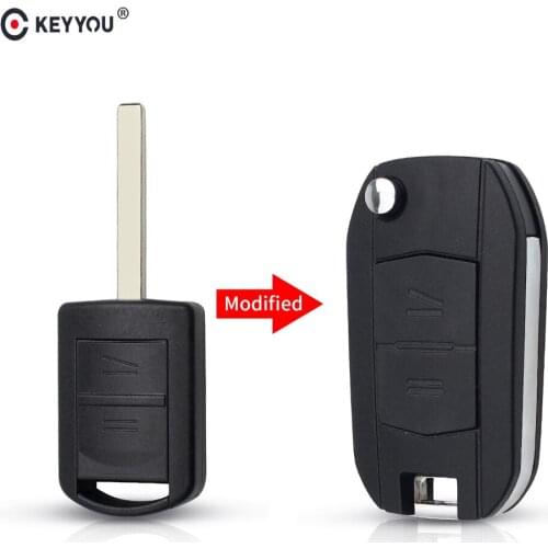 KEYYOU 10PCS Modified 2 Button Modified Flip Remote Car Key Shell Case Uncut Blade Key Cover For Opel Vauxhall Corsa C Meriva