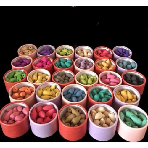 25pc/Boxed Natural Plant Incense Cones Backflow waterfall Fragrant Tower 30 Fragrant Spices Sandalwood for Home Office