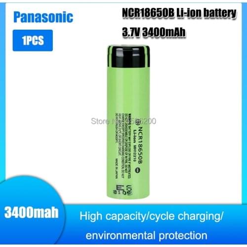 1pc 100% New Panasonic Original NCR18650B 3.7v 3400 mah 18650 Lithium Rechargeable Battery Flashlight batteries