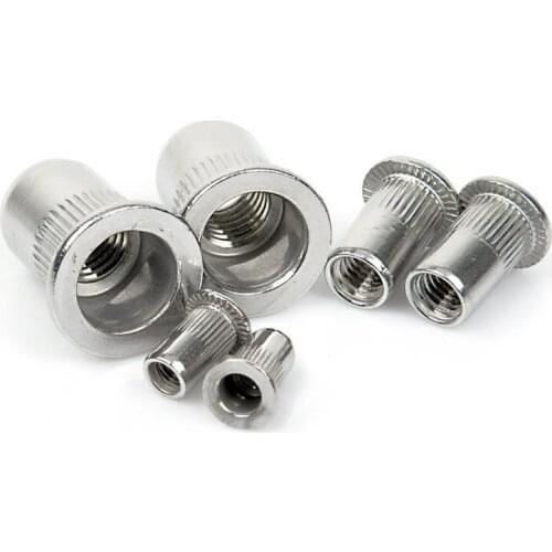 M3 M4 M5 M6 M8 M10 304 Stainless Steel Rivet Flat Head Threaded Rivet Insert Nutsert Cap Rivet Nut