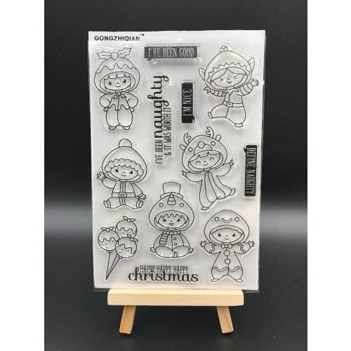Cartoon Christmas Transparent Clear Silicone Stamp/Seal for DIY scrapbooking/photo album Decorative clear stamp sheets A549