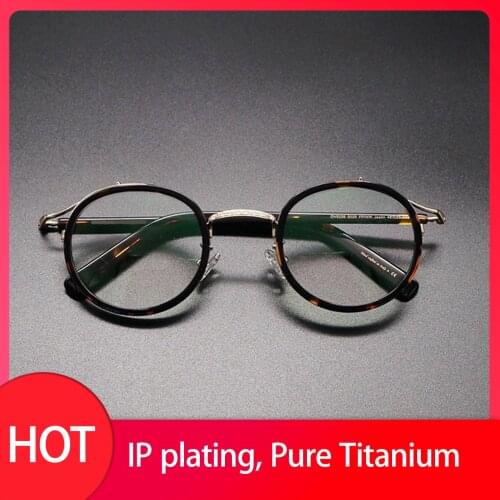 Retro Handmade Acetate Fiber Round Frame Personality Glasses Frame Men and Women Luxury Brand Prescription Optical Glasses Frame