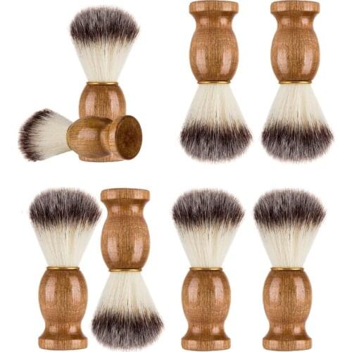 Men Shaving Brush with Wooden Handle Nylon Hair Face Cleaning Beard Cleaner Tool