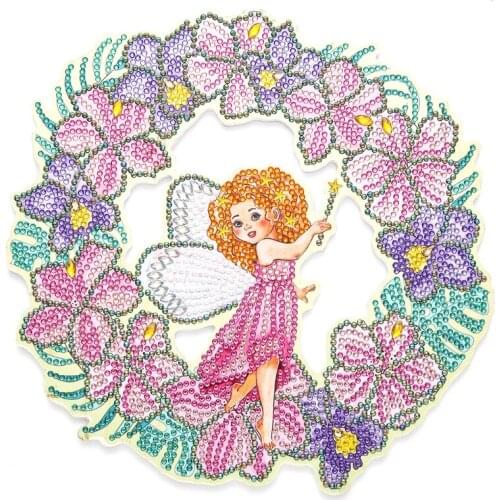 5D Diamond Wreath Series Crystal Craft Set, Embroidery Painting by Numbers for Coffee Shop Decoration