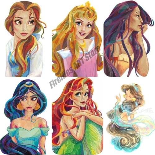 5D Diamond Painting Disney Cartoon Princess Collection Ariel Belle Cross Stitch Kits Embroidery Diamond Mosaic Home Decor Gifts