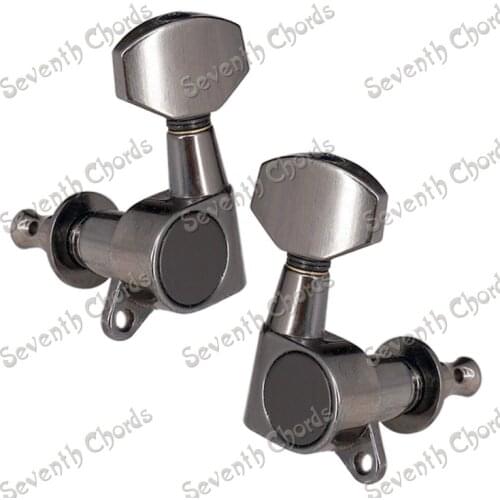 Set of 6 Pcs Gun color Sealed-gear String Tuners Tuning Pegs keys Machine Heads For Guitar./6R/6L/3R3L/2R4L/4R2L for choose