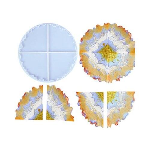 Irregular Wave Tray Coaster Cup Mat Silicone Mold Resin For UV Epoxy Jewelry Tools Making