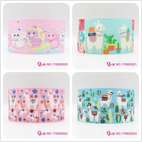 Q&N ribbon 16mm 22mm 25mm 38mm 50mm 75mm sheep printed grosgrain ribbon webbing 50yards/roll for hair tie free shipping