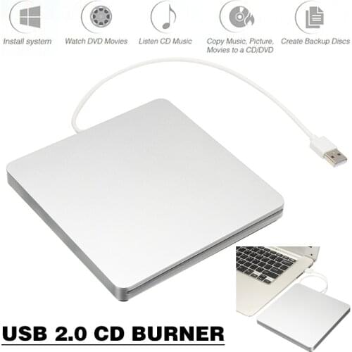 USB 2.0 Slim External DVD/CD Drive Burner Writer Disc Player for Laptop PC Tablet Disk Reader DVD Player Portable Accessories