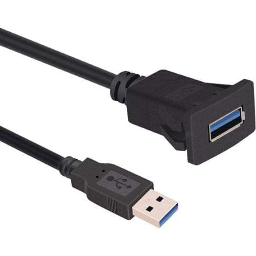 Dashboard Extension Cable 1m Car Auto Dashboard Flush Mount USB 3.0 Male to Female Panel Extension Cable Waterproof Line
