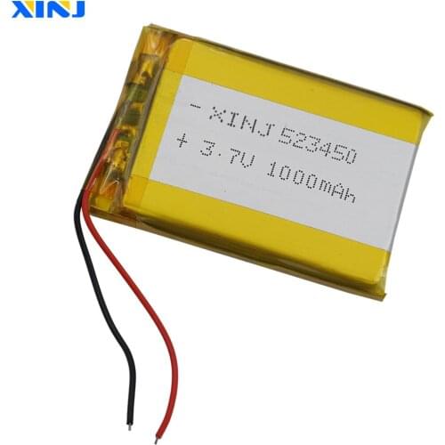 XINJ 3.7V 1000mAh li ion Lithium Polymer Battery Li ion li po cell 523450 For PAD E-book Driving recorder DIY wireless earphones