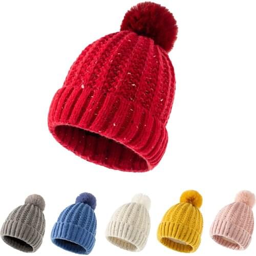 2021 New Winter Hat Luxury Quality Faux Pompom Hats Beanie High Quality Girls Women Bonnet Winter Hats For Women Party Gift