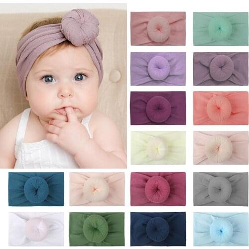 Baby Hair Band Gift For Kids Super Soft Nylon Hairband Turband Cute Princess Donut Hair Ties Accessories Newborn Baby Headwear