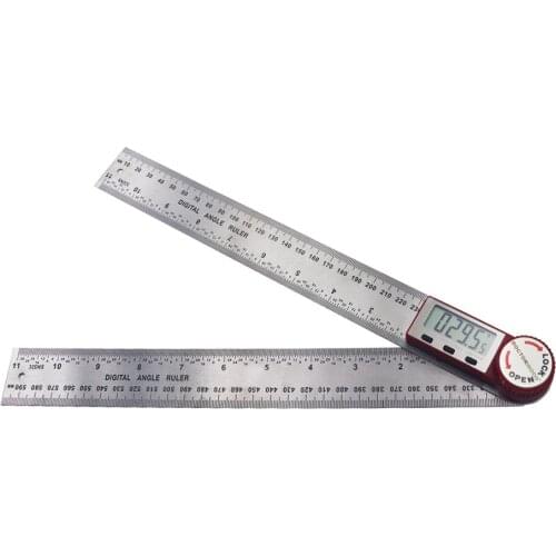 0~200mm LCD Screen Digital Ruler Stainless Steel Multifunction Measuring Ruler Hold Function 360° Measuring Reverse Measurement