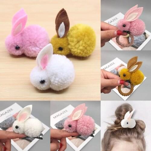 1pc Cute Mini Rabbit Style Felt Three-Dimensional Plush Rabbit Ears DIY Hairband Material Children DIY Handmade Hair Accessories