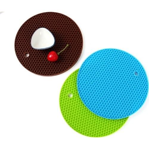1Pc Multifunctional Round Heat Resistant Silicone Mat Cup Coasters Non-slip Pot Holder Table Placemat Kitchen Accessories Tool
