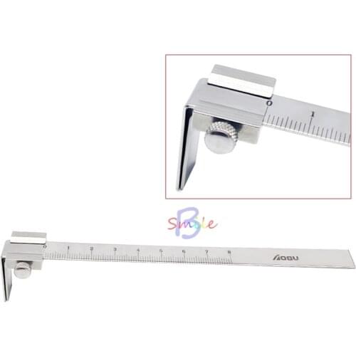 1PC Dental Orthodontic Straightedge Teeth Vertical Distance Caliper Measuring Ruler Tooth Gauge Stainless Steel
