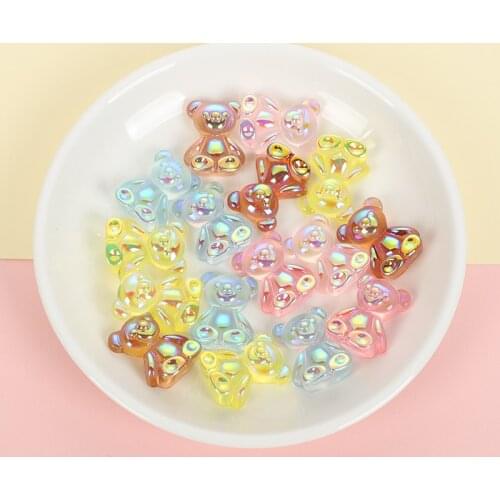 10Pcs Mixed Color Cute Bear Resin Kawaii Jewelry Accessories DIY Scrapbooking Cabochon Flatback Decoration Craft Embellishment