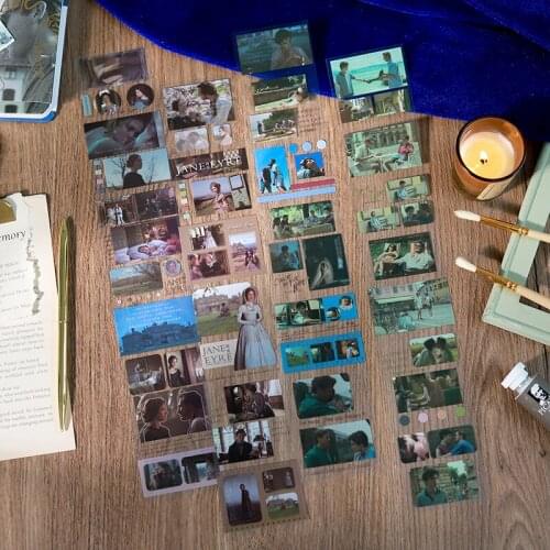 12PCS/LOT film oil painting series stationery sticker creative decoration DIY shared outfit tape PET sticker