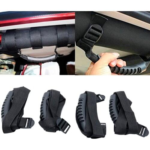 2PCS Grab Roof Handles Grip Pillar Roll Bar Handle Black for Jeep Wrangler JK (Fits: Jeep)