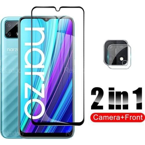 2 in 1 Camera Protector Glass For Oppo Realme Narzo 30A C25 On Realmy A C 30 25 Narzo30 Phone Clear HD Screen Full Cover Film