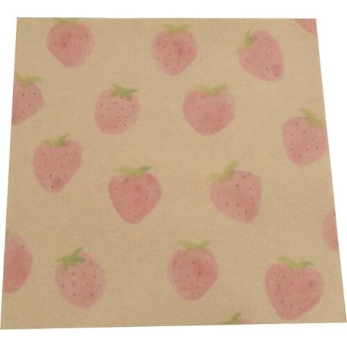 200PCS 10x10cm &13x13cm &14.5x14.5cm Pudding Bottle Sealing paper Strawberry Mini Square kraft package paper gift paper