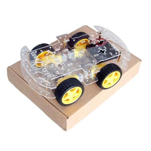 2017 DIY Longer version of 4 wd double layer smart Robot car chassis With Magneto Speed Encoder