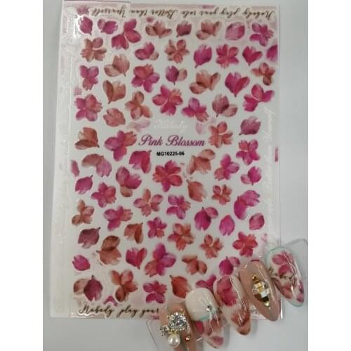 3D Nail Sticker New English Flower Design DIY Tips Nail Art Decoration Packaging Self-adhesive Transfer Decal Slider