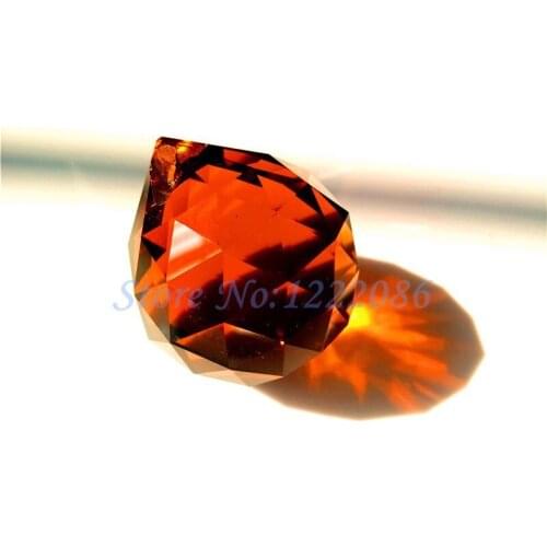 40Pcs Amber Facet Crystal Glass Chandelier Hanging Ball 40mm chandelier parts prisms Free Shipping