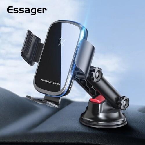 Essager 15W Qi Car Wireless Charger For iPhone 12 Mini Pro Max Car Air Vent Mount Fast Wirless Charging Sucker Phone Holder