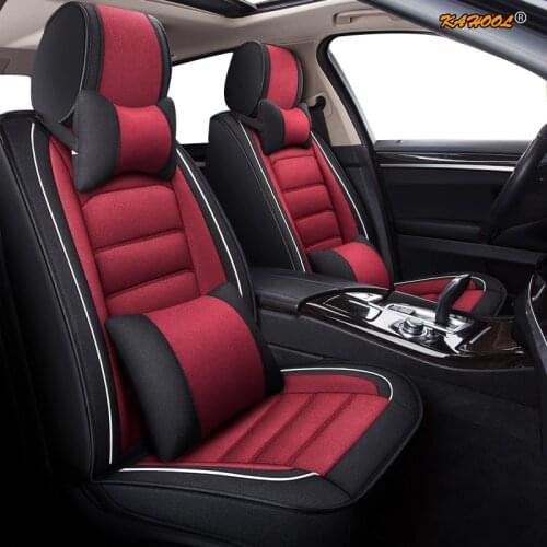 KAHOOL flax car seat covers For mitsubishi pajero sport lancer asx 2011 outlander l200 colt car protector seat cover cars