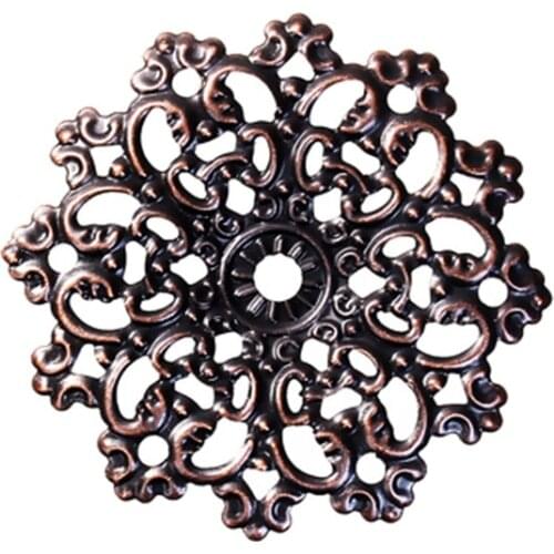 DoreenBeads Fashion Iron Based Alloy Connectors Round Antique Copper Filigree Jewelry DIY Findings Charms 47mm x 47mm, 30 PCs