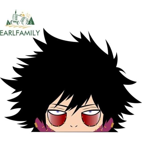 EARLFAMILY 13cm x 10cm for My Hero Academia Dabi Peek Car Sticker Scratch-Proof Waterproof Decal Creativite Car Door Protector